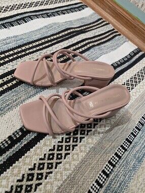 Christian Di Riccio Pink Strappy Leather Sandals 8 Quiet Luxury Minimalist